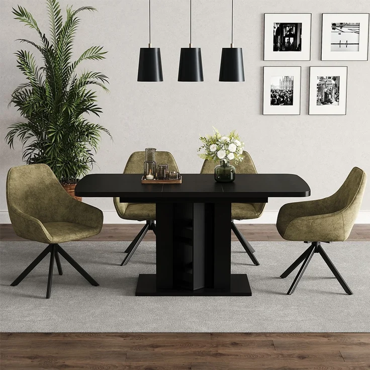 Esstisch Fenaro Schwarz 120 x 80 cm Vicco – Bild 5