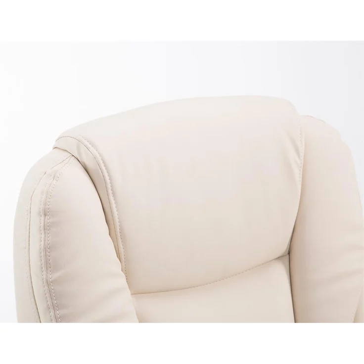 DELUKE® Bürostuhl MIAMI - 118x68x64, Creme Kunstleder Metall in Chromoptik Gestell ergonomische Bürostühle Homeoffice Stuhl mit Rollen – Bild 5