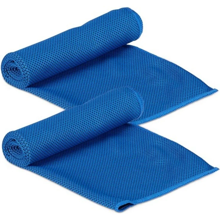 relaxdays Sporthandtuch Kühlendes Handtuch im 2er Pack, blau – Bild 4