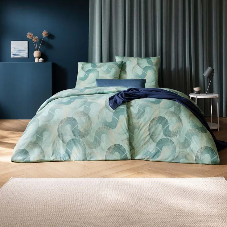 Estella Interlock Jersey Bettwäsche Tobias 6543-520 mint 135x200