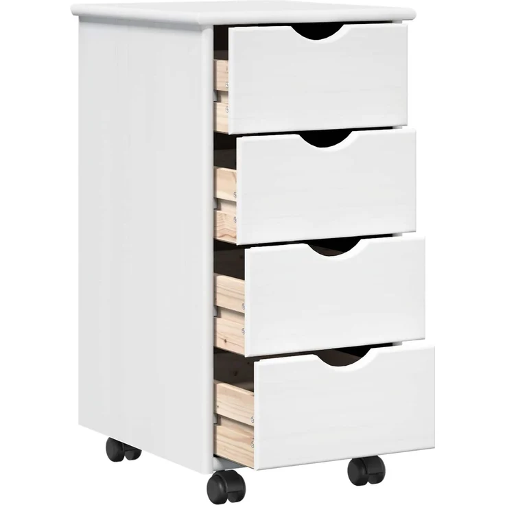 vidaXL Schreibtischschrank-Set 2 stk. Weiß Massives Kiefernholz 3438771 – Bild 5