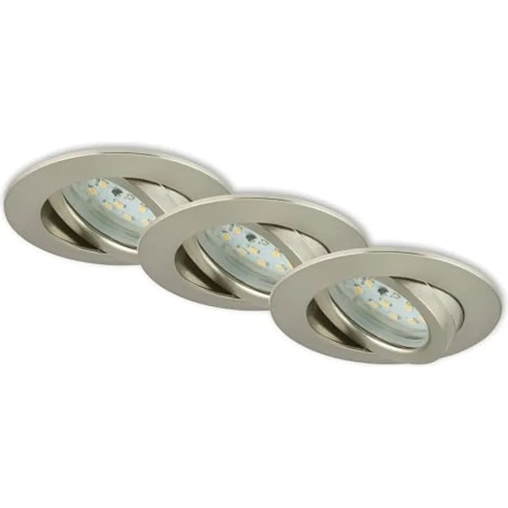 Briloner LED Einbauleuchten Attach matt-nickel 3er Set Deckenspot Lampen