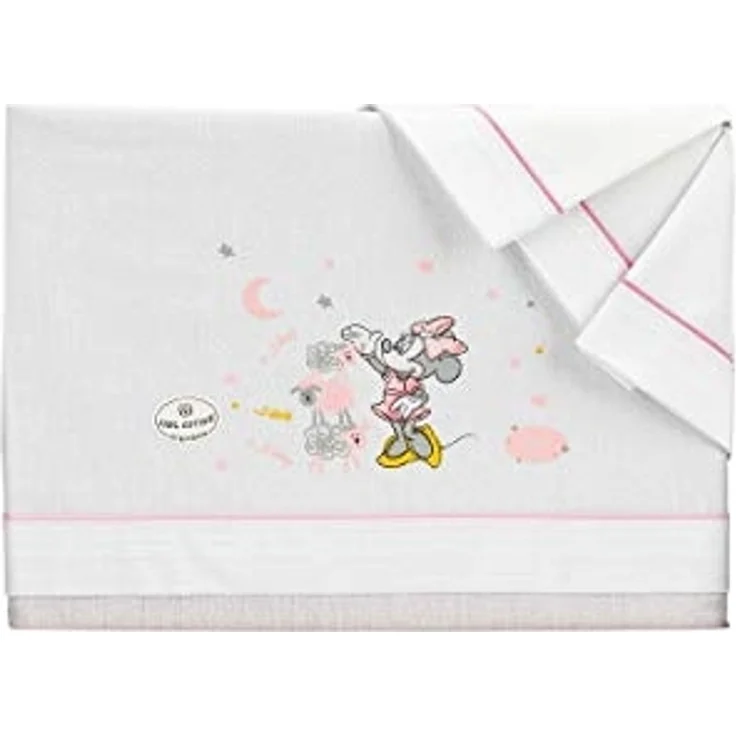 Interbaby MN006-12 3Stück Bettwäsche Wiege Disney Minnie Mouse Weiss/Rosa, rosa, 180 g, cuna – Bild 3