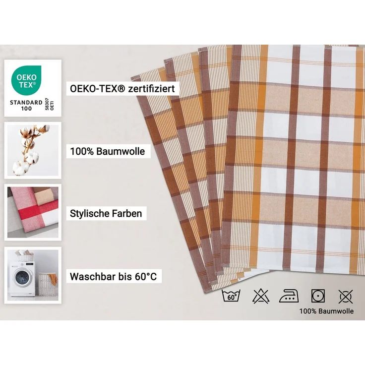 ZOLLNER Geschirrtuch, (Spar-Set, 4-tlg), 50 x 70 cm, 100% Baumwolle, vom Hotelwäschespezialisten – Bild 2