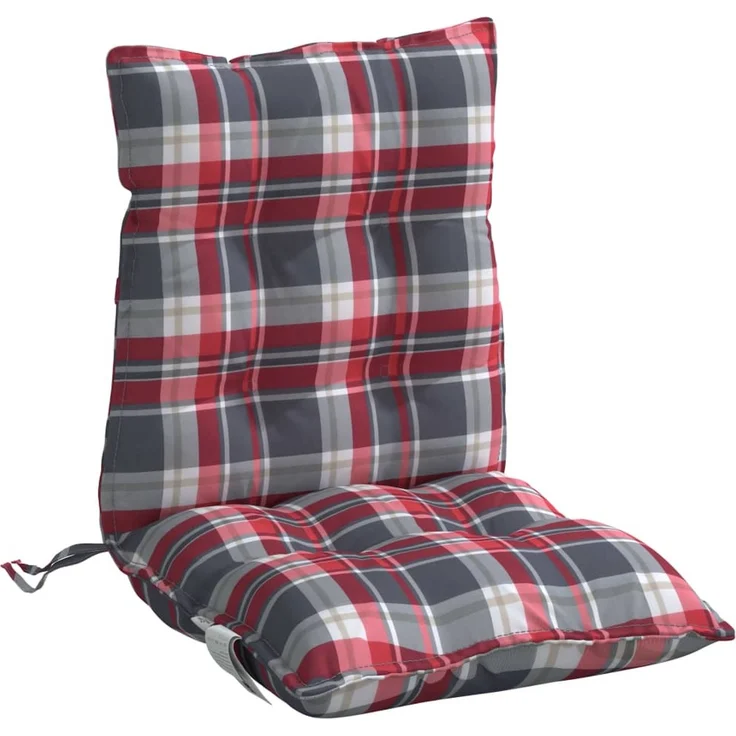 vidaXL Niedriglehner-Auflagen 2 Stk. Rot Karomuster Oxford-Gewebe 377710 – Bild 5