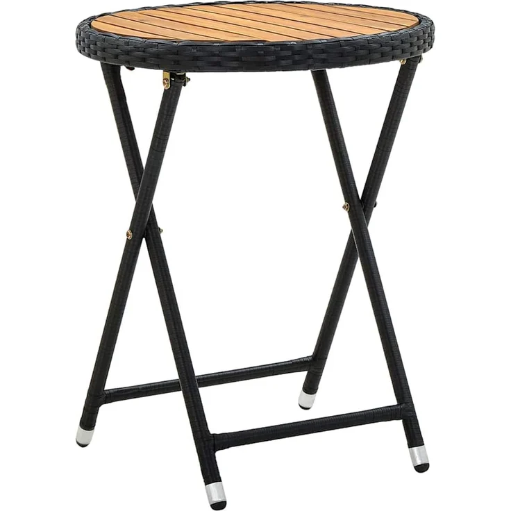 vidaXL Garten Bistro Set 3 pcs Schwarz Poly-Rattan 3334967 – Bild 4