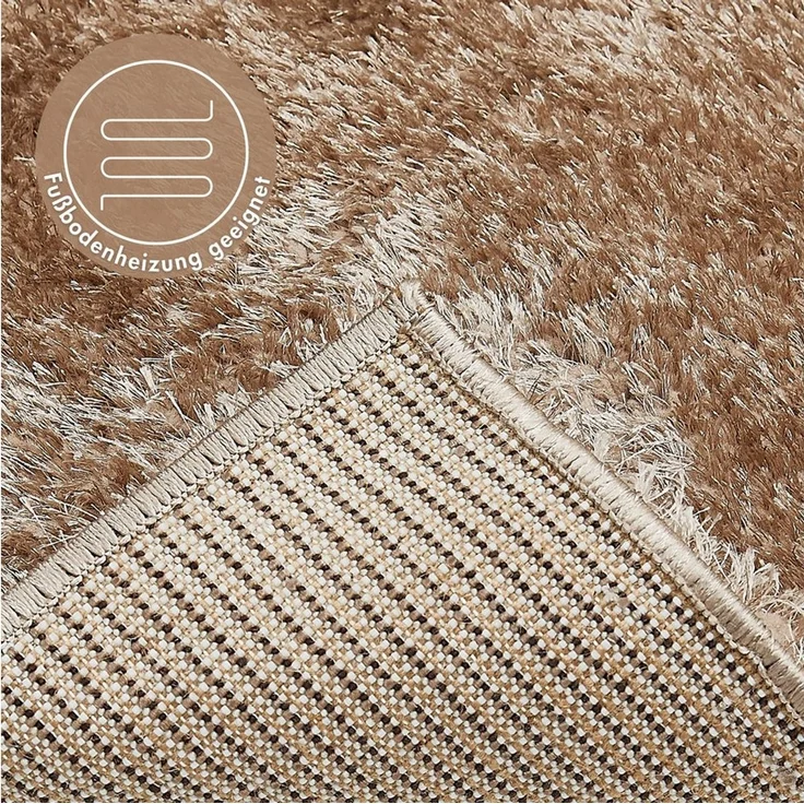 LUXOR living Hochflor-Teppich Gela, rechteckig, Höhe: 45 mm, Uni Farben, weich und flauschig, ideal im Wohnzimmer & Schlafzimmer – Bild 3