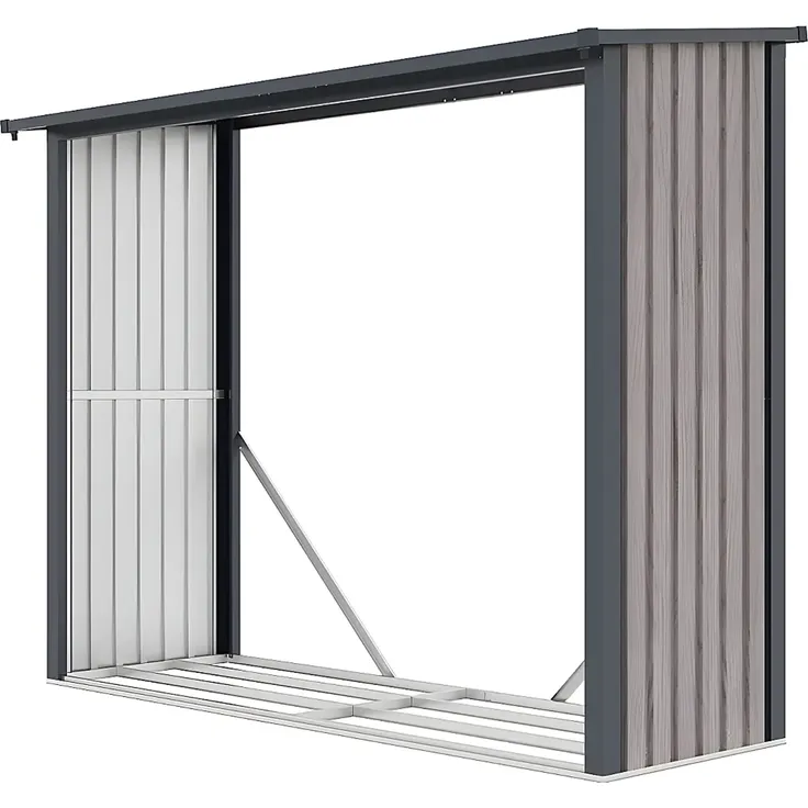 Vente-unique - WINWOOD Gartenhaus Metall GrauBraun - B 75 cm x H 190 cm x L 230 cm – Bild 2