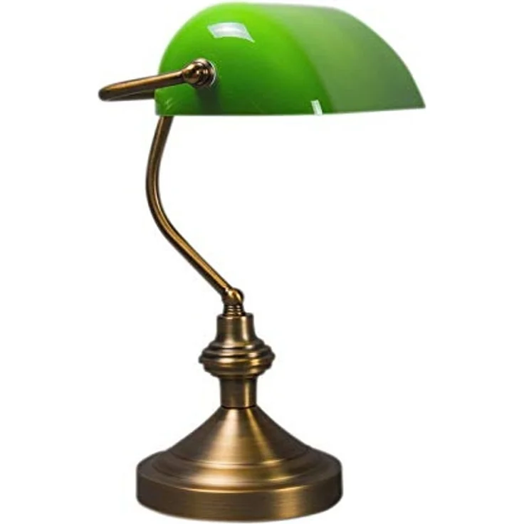 Qazqa Tischleuchte Banker, ohne Leuchtmittel, E27, Grün, Klassisch / Antik, Stahl, 1-flammig – Bild 5