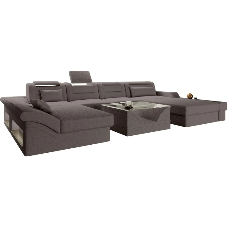 Sofa Dreams - Wohnlandschaft Monza U Form Stoffsofa - Bouclestoff - Weiß - Rechts – Bild 4