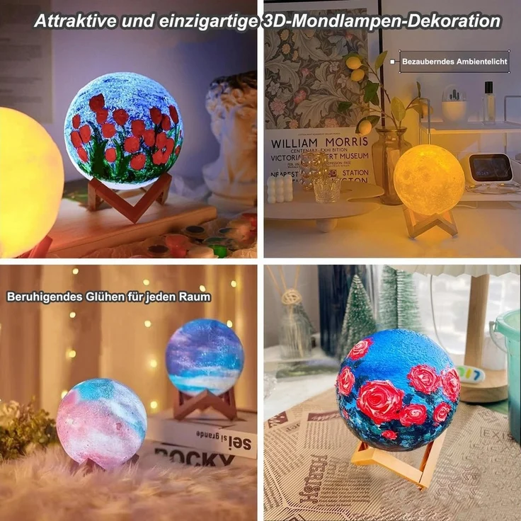 SinLaw LED Nachtlicht LED Nachtlicht DIY Planet Lampe, Mondlampe Malerei Kit, Mond-Nachtlampe, Basteln – Bild 3