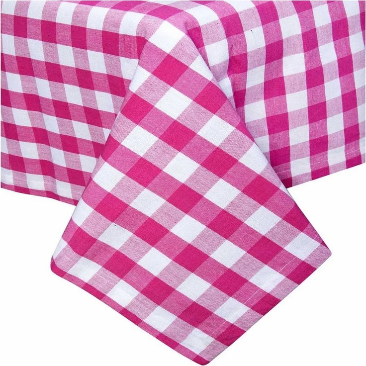 Homescapes Tischdecke Vichy-Karo Tischdecke pink kariert – 137 x 137 cm, 100% Baumwolle (1-tlg) – Bild 5