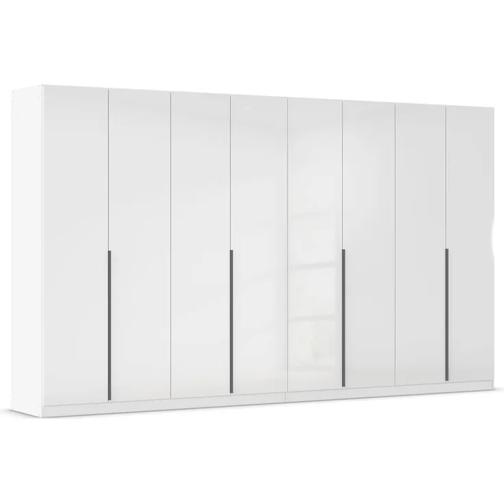 Rauch Möbel Alabama, Kleiderschrank für Schlafzimmer, Kinderzimmer, Wohnzimmer, Garderobe, Flur, 8-türig, mit Zubehör Classic, Farbe Weiß Hochglanz, Breite 360 cm
