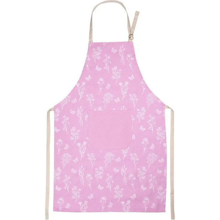 Kracht Kochschürze Wildblumen, (Set, 1-tlg, 1-teilig), Nackenband und aufgesetzte Tasche ca. 70x90 cm Baumwolle