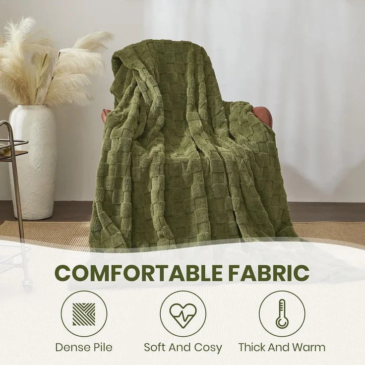 Good Nite Tagesdecke Gemütliche Fleecedecke - flauschig & kariert für alle Jahreszeiten, Flauschig, Weich, Bequem, Leicht – Bild 6