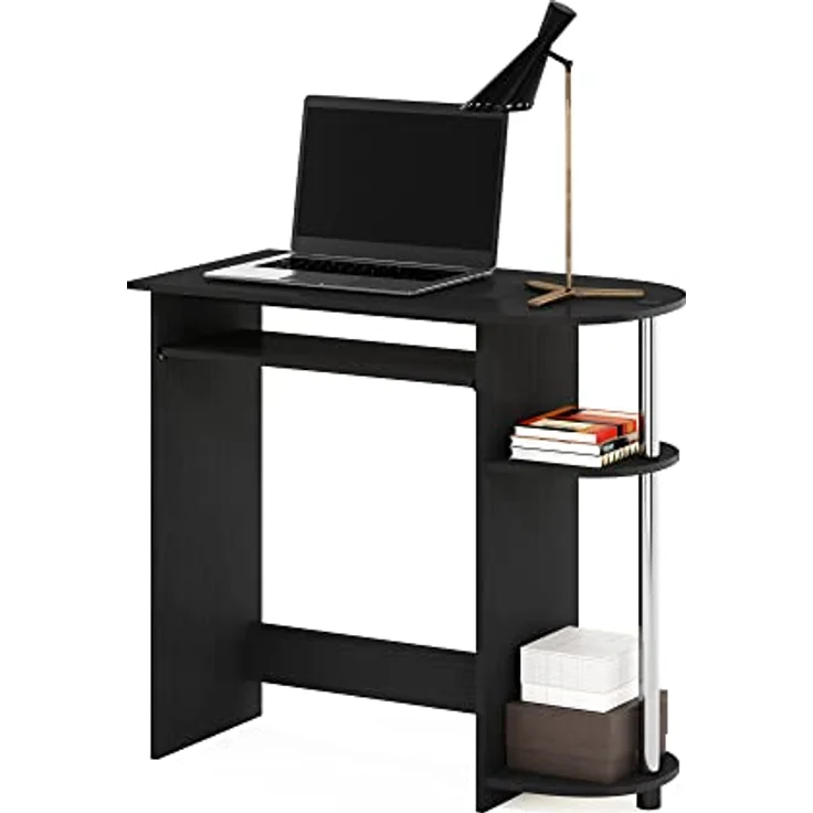 Furinno Simplistic Computertisch für einfache Montage, Americano, Edelstahl – Bild 5