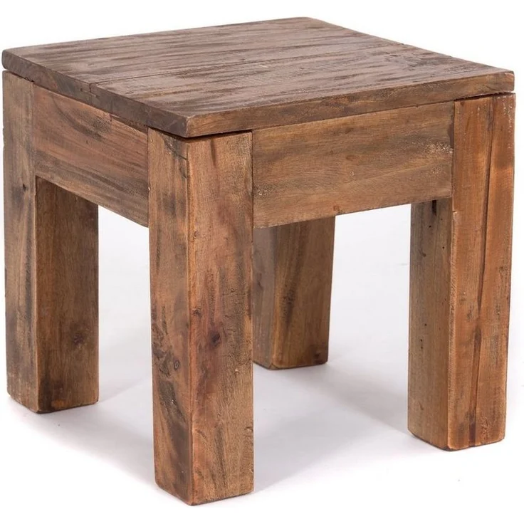 DESIGN DELIGHTS Beistelltisch COUCHTISCH SQUARE 30, Massivholz 30x30cm (HxB) Beistelltisch rustikal – Bild 1