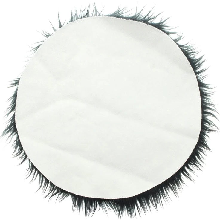 Sitzkissen "Fell" in terra, Ø 40 cm, Dekofell, Kunstfell, Stuhlkissen – Bild 4