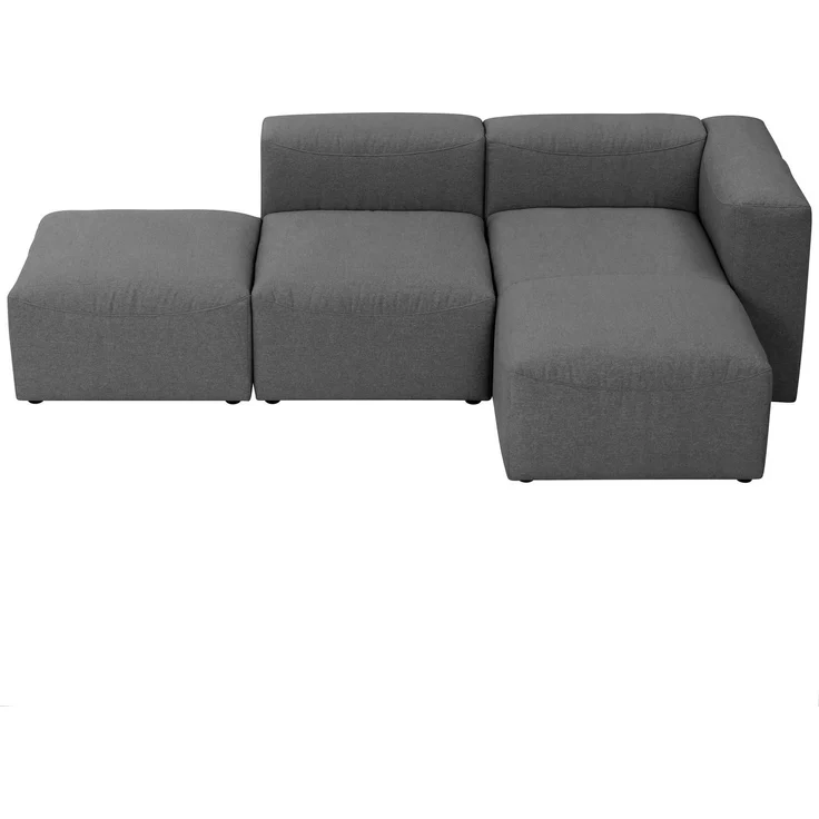 Ecksofa mit Hocker links Kattrina Flachgewebe anthrazit – Bild 2