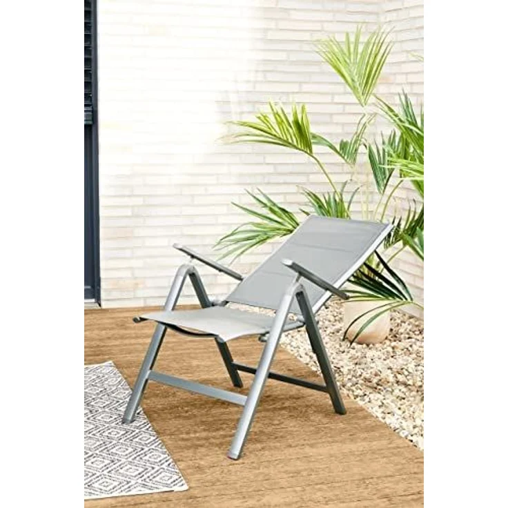 Primaster Klappstuhl Aluminium Klappsessel Gartenstuhl Campingstuhl Hochlehner – Bild 2
