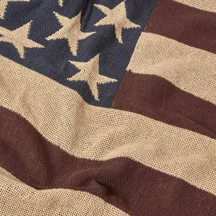 Plaid Überwurf USA-Flagge, 100% Baumwolle, 125 x 150 cm, Homescapes – Bild 3