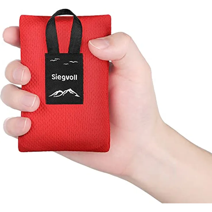 Siegvoll Mini Picknickdecke Schwarz, Ultraleichte Stranddecke 140x150 cm