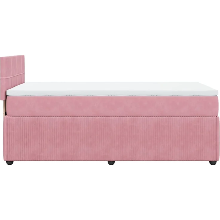 vidaXL Boxspringbett mit Matratze Rosa 100x200 cm Samt 3287667 – Bild 9
