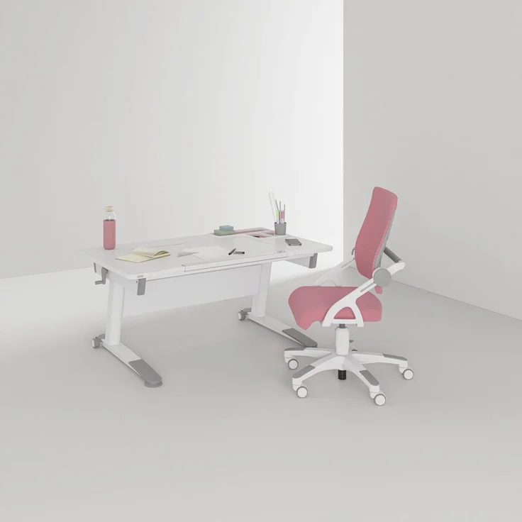 PAIDI Kinderschreibtisch JARO in Weiß, mitwachsend & ergonomisch (B/H/T ca. 120/53-74/75 cm), höhenverstellbarer Schülerschreibtisch, Platte bis 20° neigbar – Bild 2