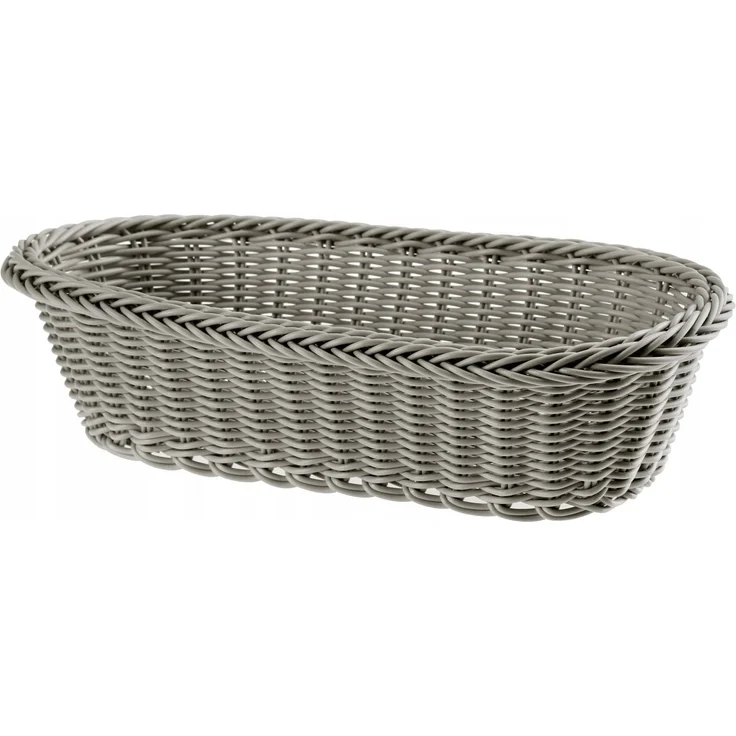 KADAX Brotkorb, Brot, Tisch, Besteck, länglicher grauer Korb – Bild 3