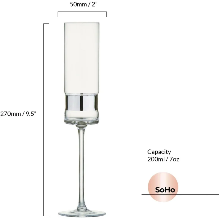 2er Set Anton Studio Designs SoHo Champagnerflöten Sektgläser silber – Bild 6