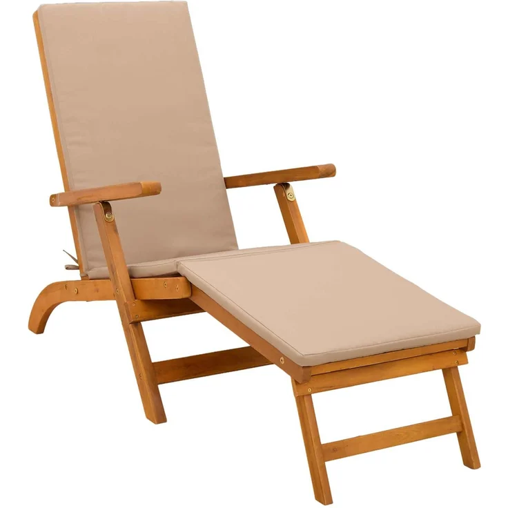 vidaXL Liegestuhl zum Verstellen und Klappen 2 pcs Taupe 3415405 – Bild 5