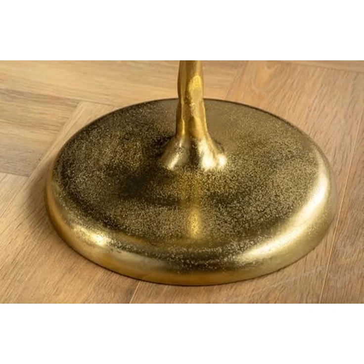 riess-ambiente Beistelltisch WILDLIFE PEACOCK 60cm gold / transparent · Wohnzimmertisch aus Metall (Einzelartikel, 1-St), mit Glas-Tischplatte · rund · handmade · Pfauen-Skulptur · Design – Bild 6