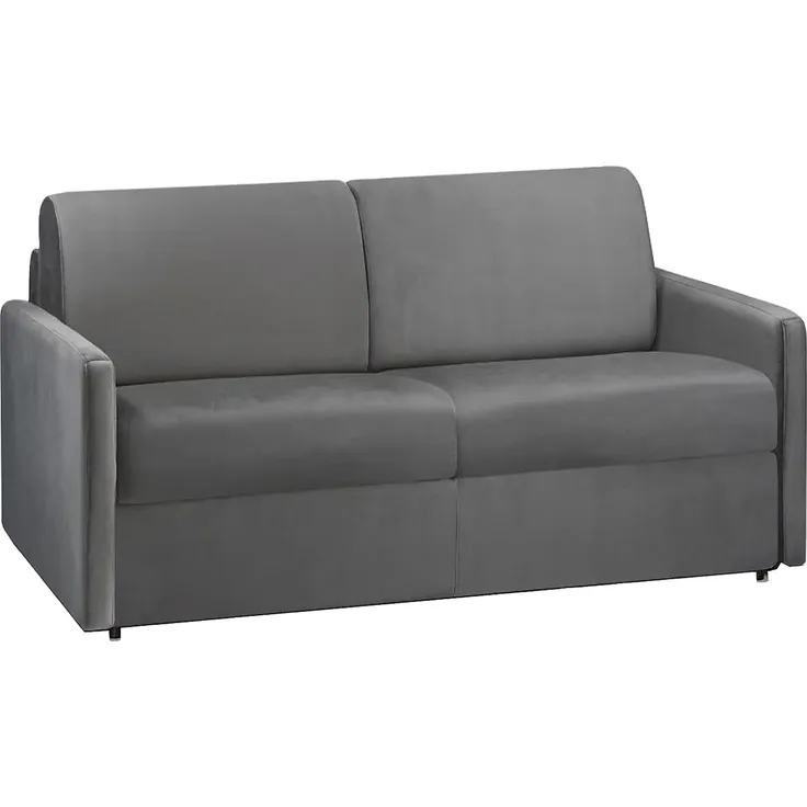 Schlafsofa 2-Sitzer Samt CALIFE - Anthrazit - Liegefläche: 120 cm - Matratzenhöhe: 18 cm