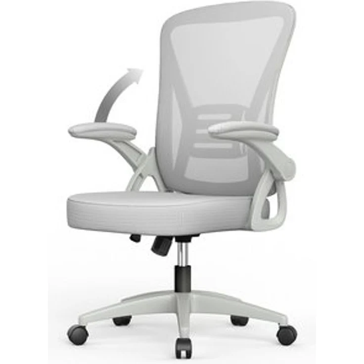 BIGZZIA Bürostuhl Ergonomischer Sitz, Sessel mit 90° klappbarer Armlehne,Lordosenstütze,höhenverstellbar – Bild 6
