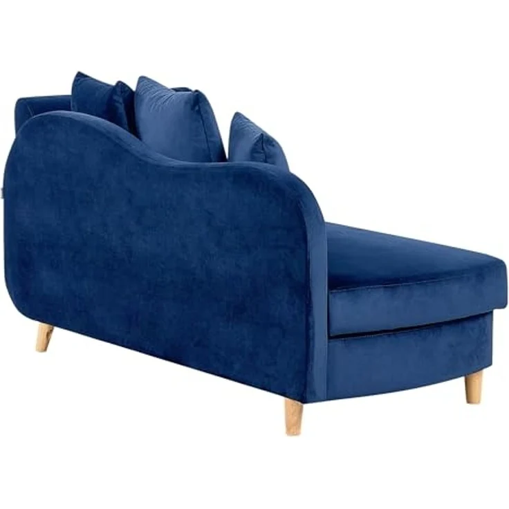 Chaiselongue Samtstoff marineblau mit Bettkasten rechtsseitig MERI II – Bild 7