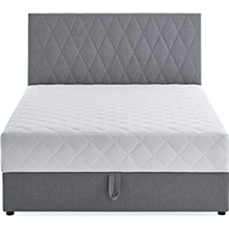 Atlantic Home Collection Stauraumbett Benita, mit Taschenfederkern 140x200 cm Hellgrau – Bild 4