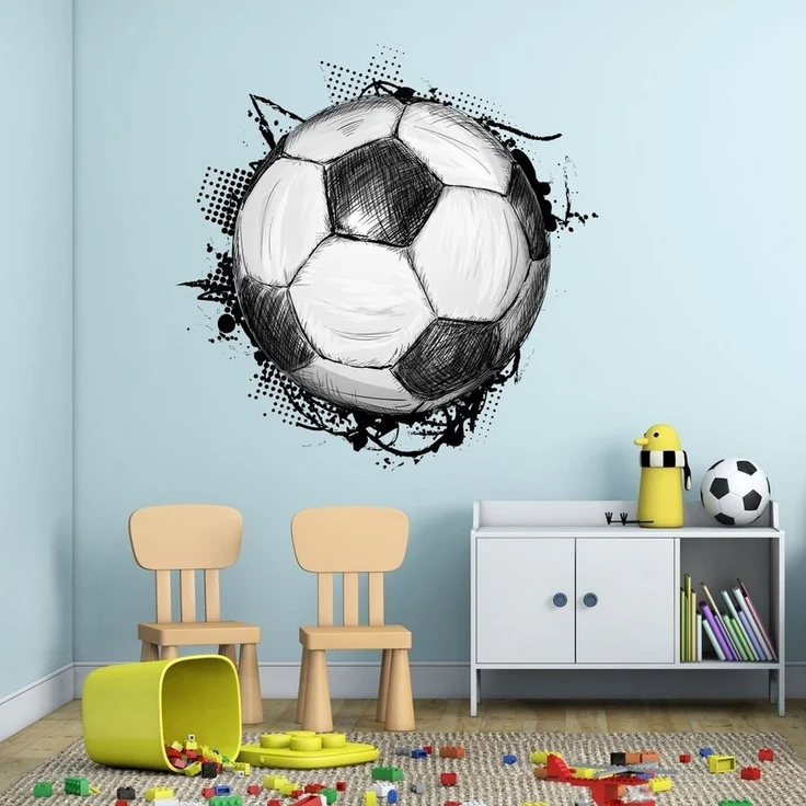 nikima Wandtattoo 109 Wandtattoo Fussball Soccer - 300 x 300 mm (PVC-Folie) – Bild 3