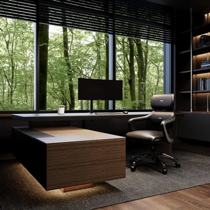 Diablo Bürostuhl Ergonomisch V-Modular | Schreibtischstuhl mit Verstellbarer Rücken, Sitz und Rückenlehne, Abnehmbare Kopfstütze | Öko-Leder Chefsessel für Büro, Home Office | Schwarz – Bild 9