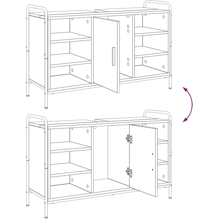 vidaXL Badezimmerschrank-Set 4 stk. Räuchereiche 40 x 36 x 181 cm 3444635 – Bild 11