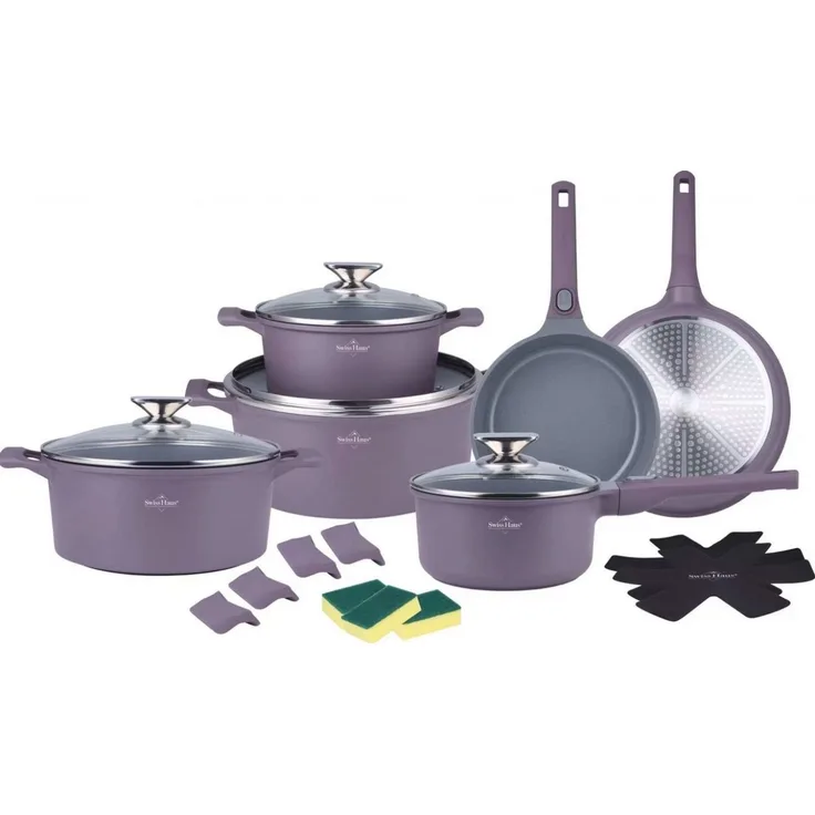 Kochtopf Pfannen Set 19tlg Antihaftbes. Induktion Swiss Haus SH-LG3019 Taube
