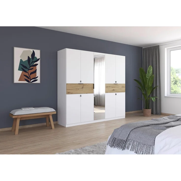 rauch Drehtürenschrank Kleiderschrank Schrank Garderobe Wäscheschrank TICAO (Schubladen in der Höhe variabel positionierbar) mit 2 geräumigen Schubladen, viel Stauraum MADE IN GERMANY – Bild 2