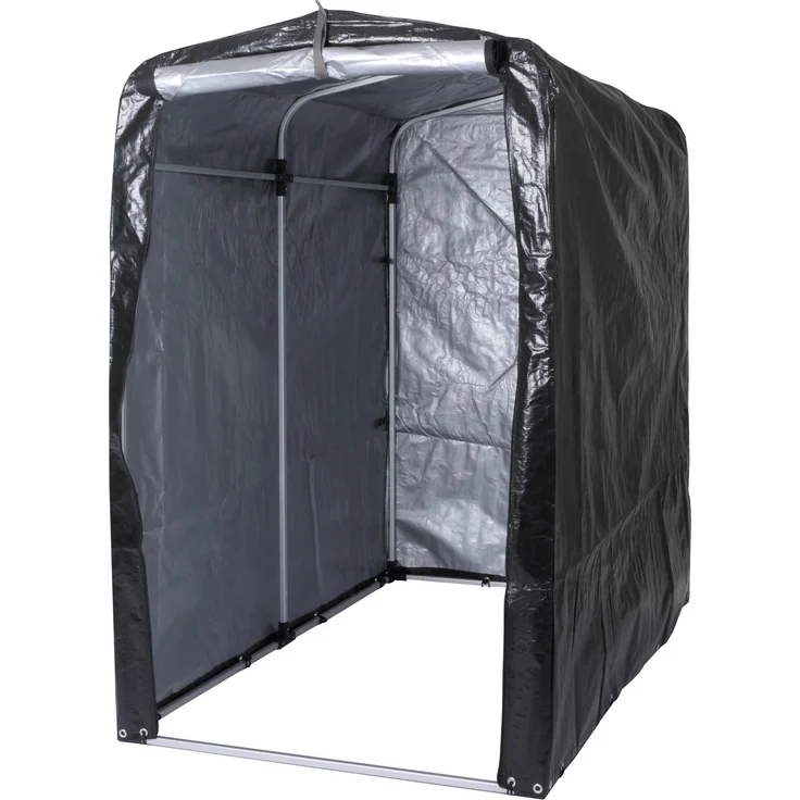 Fahrradgarage HWC-N61, Foliengarage Aufbewahrungsgarage Garagenzelt, Alu UV-Schutz wasserfest, 201x121x201cm ~ anthrazit – Bild 9