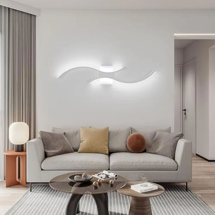 Goeco Wandleuchte Innen 80 cm 27W 3000 lm Moderne LED Wandleuchte Kaltlicht 6500K mit 2 Acrylglasröhren Wandleuchte Weiß für Schlafzimmer Wohnzimmer Treppe Küche – Bild 5