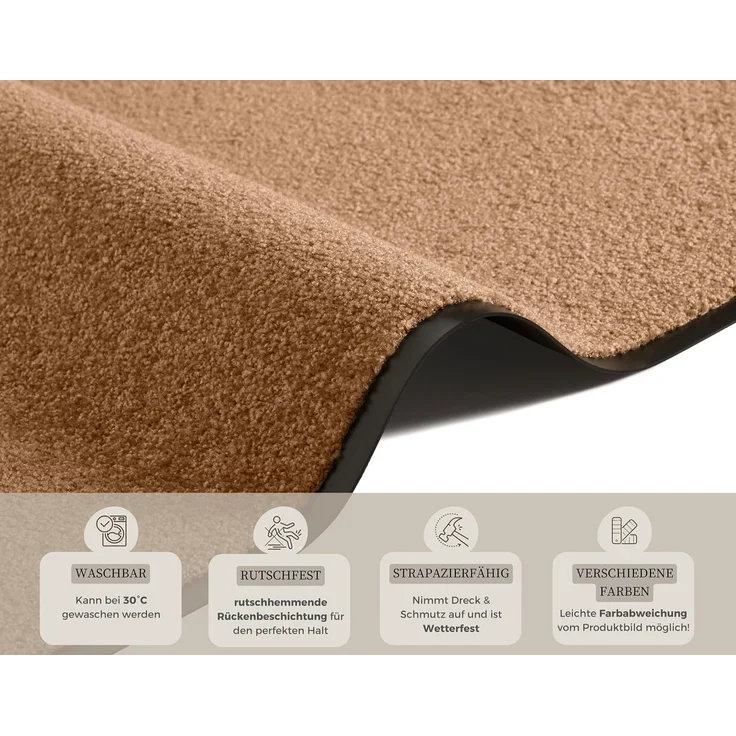 Waschbare Fußmatte Wash & Clean - caramel - 60x90x0,7cm – Bild 4