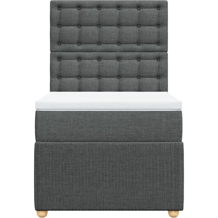 vidaXL Boxspringbett mit Matratze Dunkelgrau 100x200 cm Stoff 3294282 – Bild 6