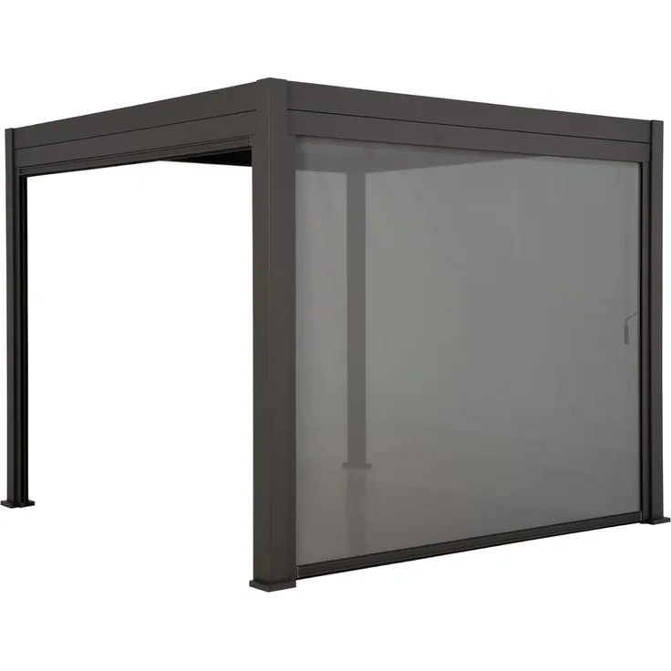 LECO Rollo 3m zur Lamellenpergola DELUXE 4x3 m, Aluminiumprofile und Kunststoffgewebe anthrazit