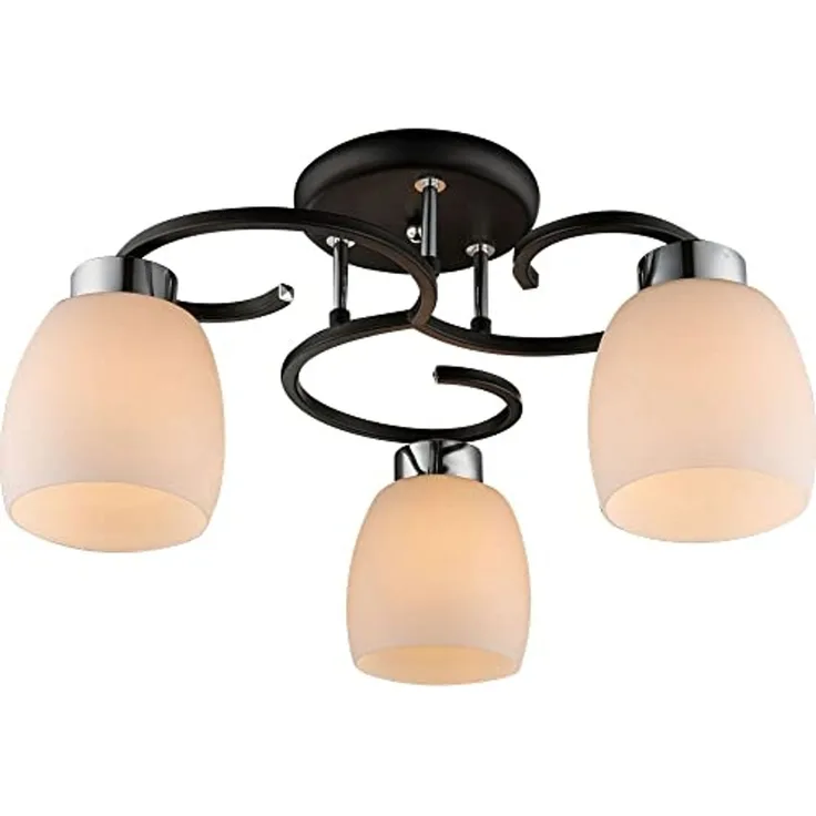 GLOBO Deckenleuchte Wohnzimmer Deckenlampe Deckenstrahler 3 Flammig Glas 69018-3