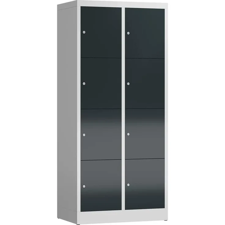 Schließfachschrank Fächerschrank 8 Fächer 1800 x 800 x 500 mm lichtgrau/anthrazit