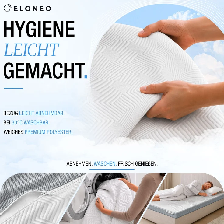 ELONEO Visco Topper Matratzenauflage 160 x 200 x 5 cm – Bild 5