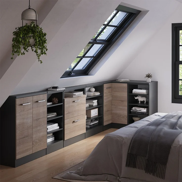 Eck-Küchenschrank für Dachschrägen R-Line Sonoma 75.6 cm mit 1 Tür Vicco – Bild 5
